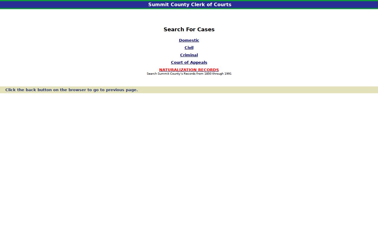 Hudson residents directory Summit County Clerk court division selector