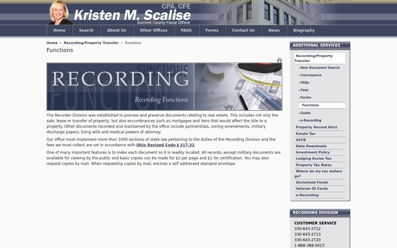 Hudson street directory source, Summit Recording Division functions